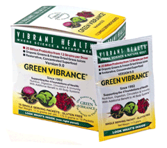 Green Vibrance provides specially selected certified organic, wild crafted and harvested concentrated superfoods to improve and support the four fundamental bodily functions vital to life. Five organic cereal grass juices alone deliver virtually all known nutrients and several growth factors that cause the young to grow larger and stronger Alfalfa sprouts,spirulina, chlorella, broccoli sprouts, carrot, spinach, parsley, zucchini, green bean,  stabilized rice bran and Hydrilla verticillata enrich nutrient density and diversity of Green Vibrance.
All day energy green super food..